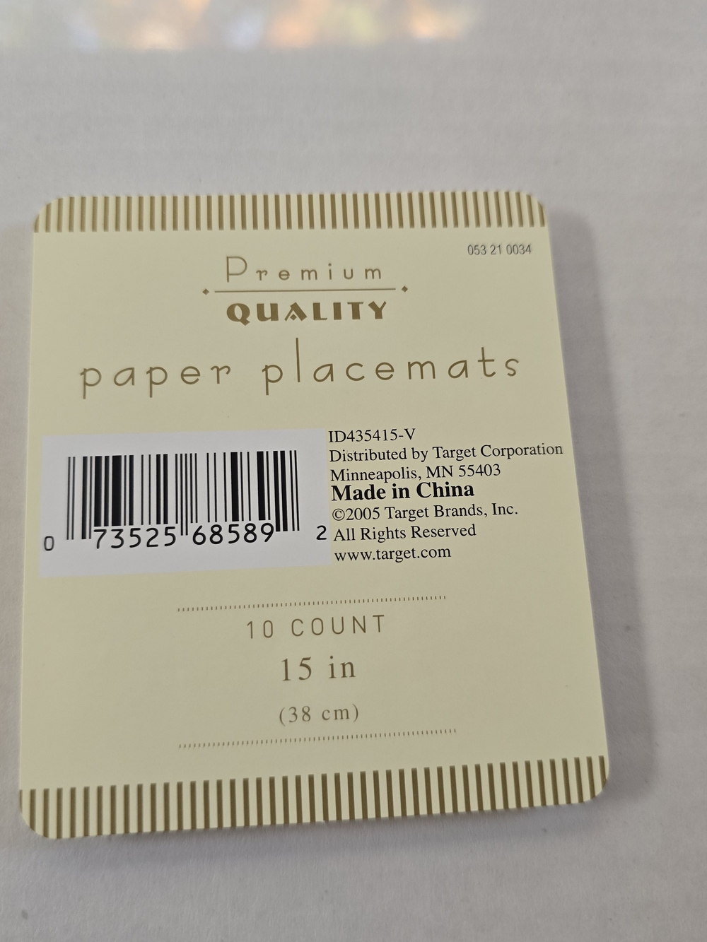 Premium Quality Paper Placemats - Pale Yellow